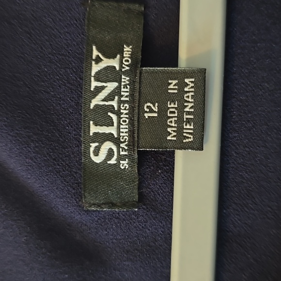 SL FASHIONS NEW YORK BRAND WOMEN'S BLUE SLEEVELESS DRESS SIZE 12 - Picture 6 of 14